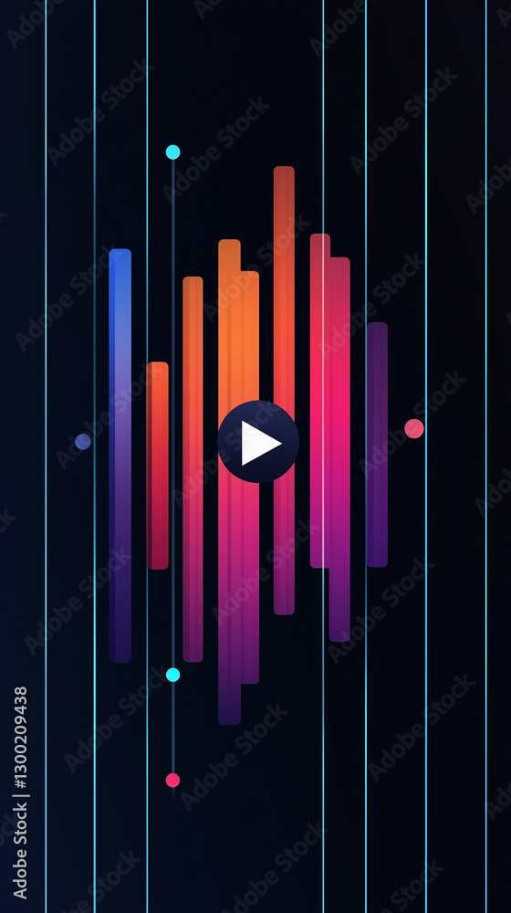 Poster exploring audio platforms interactive music streaming experiences digital music libraries and multim