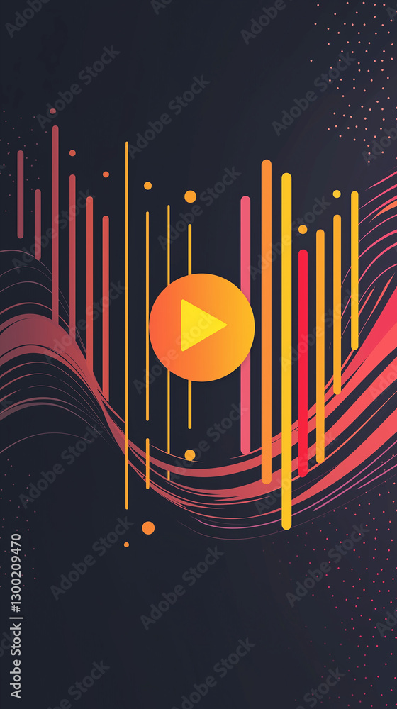 Poster exploring digital music platforms interactive audio libraries and streaming interfaces for engaging 