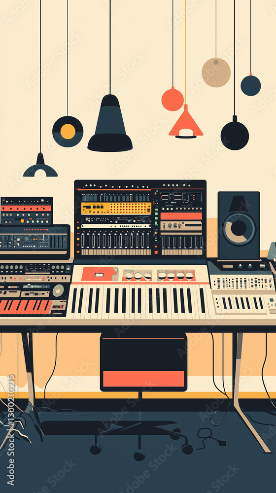 Poster exploring digital music platforms enhanced audio interaction multimedia interfaces and music librari