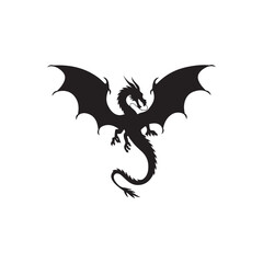 silhouette of a dragon dragon black and white Silhouettes.