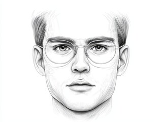 Stylish bearded man with glasses, a modern portrait capturing confidence and intellect