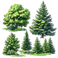 Trees in nature vector illustration