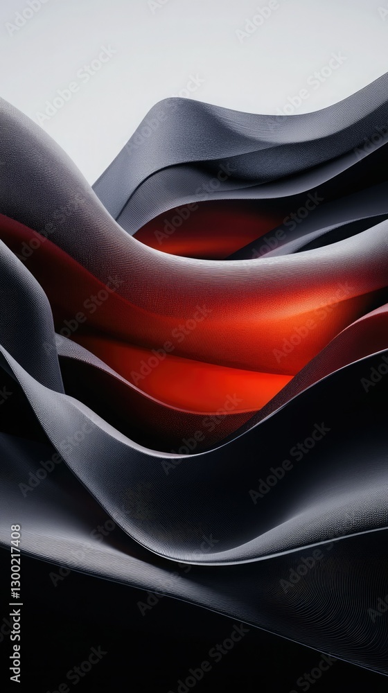 Aufkleber textured waves of black and red fabric create a striking visual composition with fluid forms and dyn