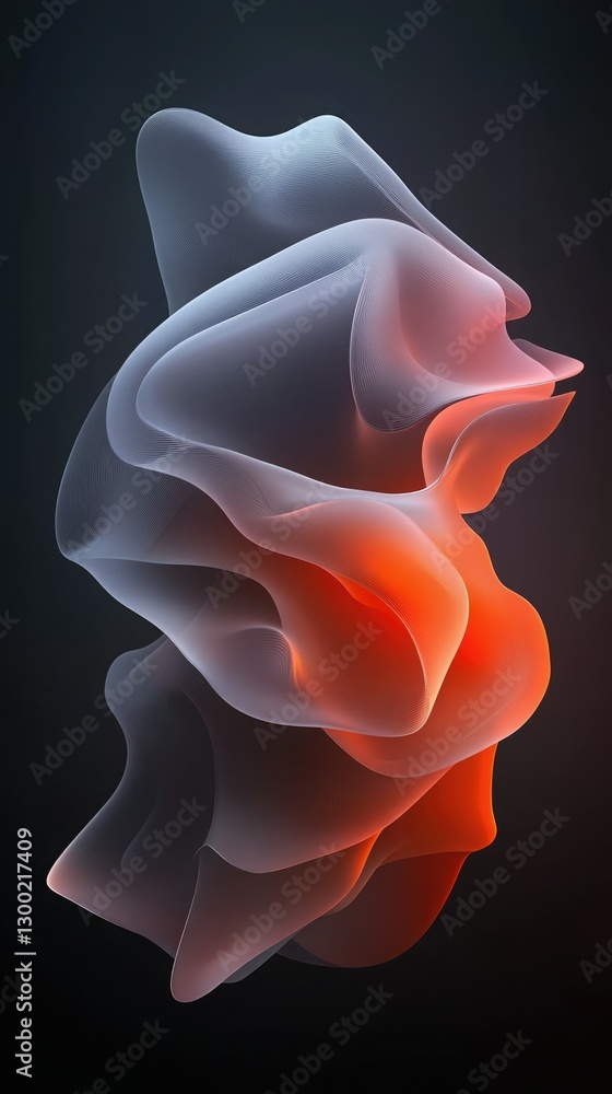 Aufkleber colorful abstract shapes create a dynamic visual flow in a dark background setting