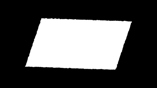Hand-Drawn Skewed Rectangle Animation on Black Background | Shape Motion Graphic
