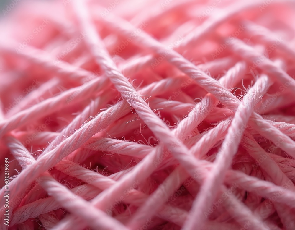 Poster close-up view of pink threads with criss-cross pattern. interwoven textile fiber texture abstract ba
