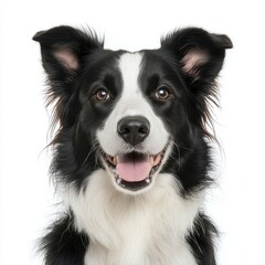 Fototapeta premium A charming dog with a white background showcasing its unique features and playful personality