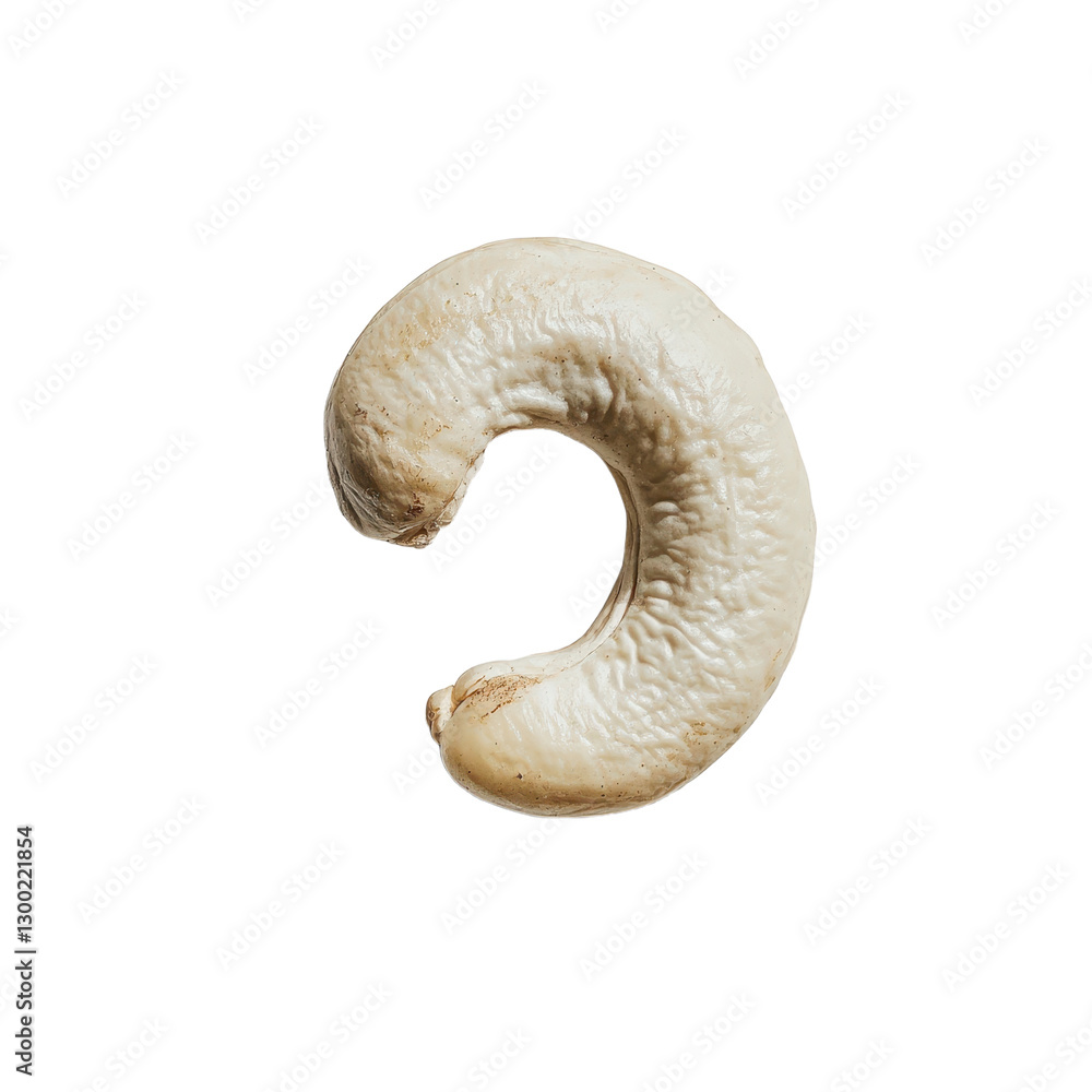 Poster isolated cashew on a transparent background showcasing its unique curved shape texture and natural c