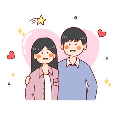 young couple portrait in love happy smiling joyful boy girl on valentine