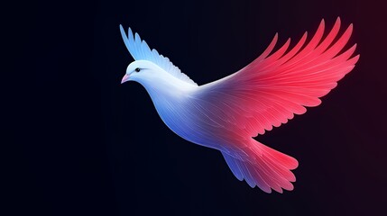 Obraz premium Elegant Illustration of a Colorful Bird in Flight Against a Dark Background