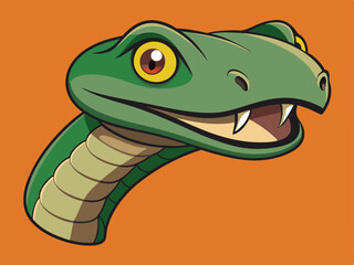 Obraz premium green snake cartoon