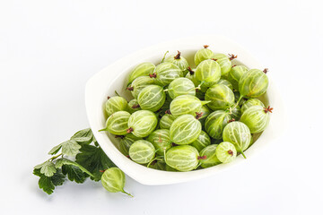 Sweet ripe gooseberries in the bowl