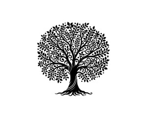 Obraz premium Black tree vector illustration design