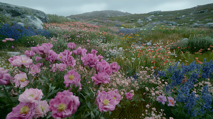 Vibrant Wildflower Meadow in Full Bloom