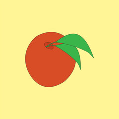 Apple with leaf vector illustration. Healthy sweet fruit