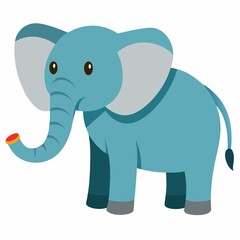 baby elephant illustration on white background