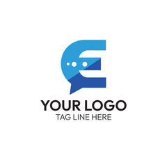 Modern E Letter Chat Logo – Digital Communication and Messaging Icon