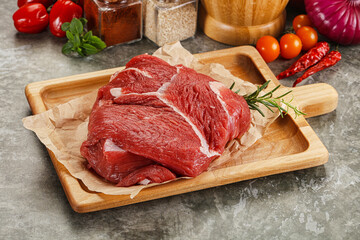 Raw beef meat piece for cooking