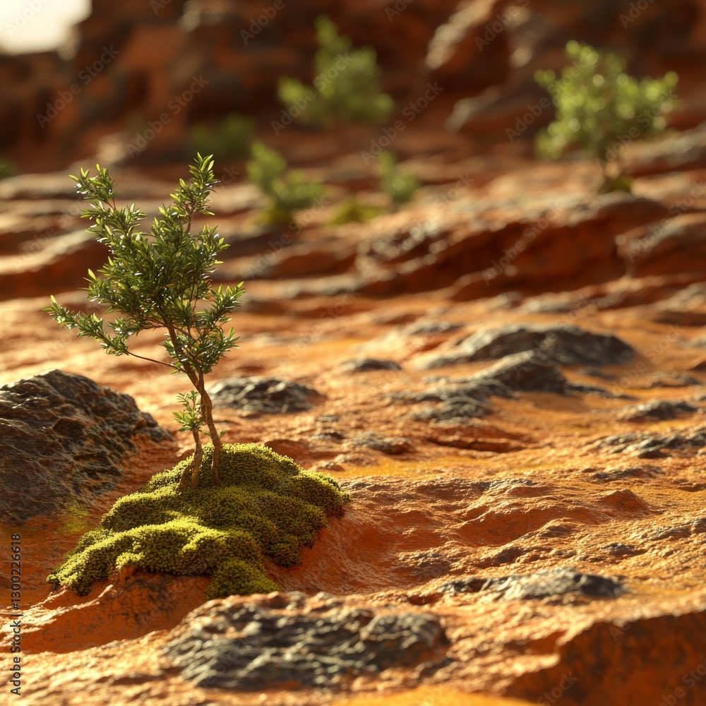 Aufkleber a new chapter is unfolding on mars â€“ the story of life. the once-dominant desert landscape is tran