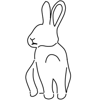 vector illustration of a rabbitt sit