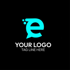 Modern E Letter Chat Logo – Digital Communication and Messaging Icon