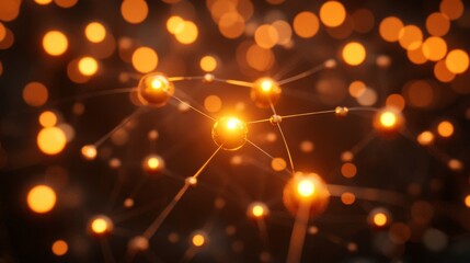 On a dark background, complex neural network patterns with bright connections are shown, emphasizing advanced algorithms and dynamic data