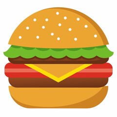 burger illustration on white background