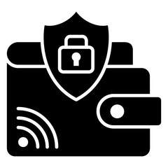 E Wallet Security Glyph Icon