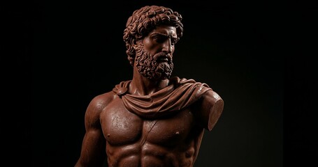 Fototapeta premium Chocolate sculpture of ancient warrior