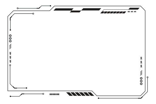 Black control panel abstract modern technology futuristic interface hud ui on white background.