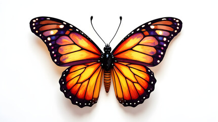 Fototapeta premium Vibrant Colorful Monarch Butterfly Illustration Art