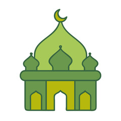 Obraz premium vector illustration of a green mosque