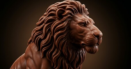Obraz premium Chocolate sculpture of noble lion
