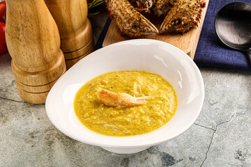 Corn cream soup with crab