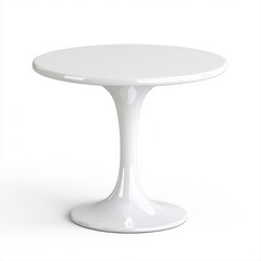 Elegant and sleek white table ideal for dining or workspace settings featuring a smooth surface and timeless design