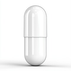 Isolated white pill on a clean surface representing health and wellness in a clinical or medical context