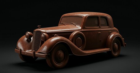 Chocolate sculpture of vintage car