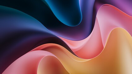 Abstract Colorful Paper Waves Design