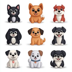 Obraz premium Collection of cute dogs in format featuring various breeds and playful expressions for dog lovers everywhere