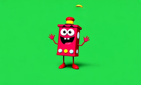 Red Box Robot with Open Arms