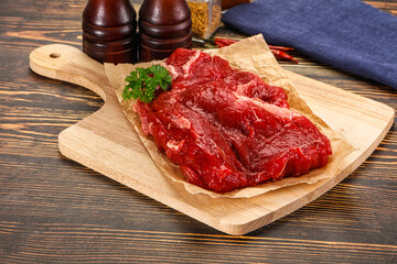 Raw beef meat piece for cooking