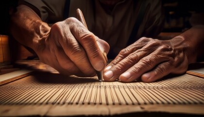 Chisels glide smoothly, shaping the raw material.  