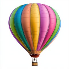 Fototapeta premium Colorful hot air balloon ascending into the clear blue sky offering breathtaking views of the landscape below