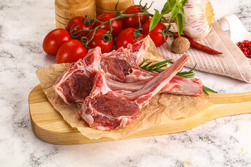Raw Rack of Lamb for cooking