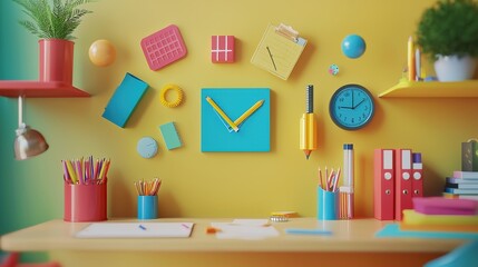 Dynamic Learning Scene with Floating Academic Symbols