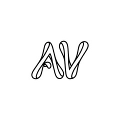 AV monogram logo design letter text name symbol monochrome logotype alphabet character simple logo