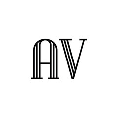 AV monogram logo design letter text name symbol monochrome logotype alphabet character simple logo