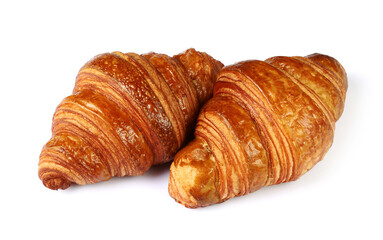 Croissants isolated on white background with clipping path