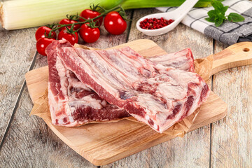 Raw pork ribs for cooking
