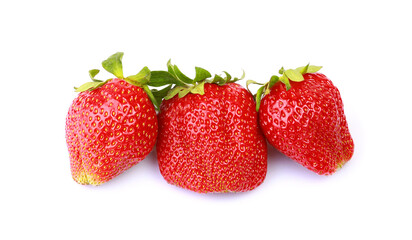 Strawberries isolated on white background with clipping path